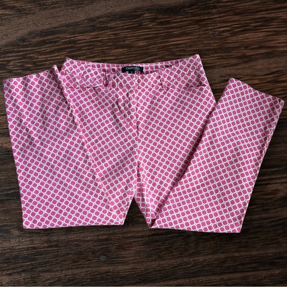 Chadwick’s of Boston Chic Pink and White Geometric Pants - Picture 1 of 6